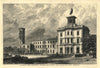 Osborne House terrace, Isle of Wight 1851 old antique vintage print picture