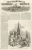Godiva Procession at St. Michael's church, Coventry Fair 1851 old print