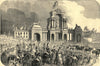 The Royal Procession at Windsor Bridge Arch, Salford. Manchester 1851 print