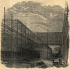 Remains of the Crystal Palace in Hyde Park. London. Disasters 1852 old print