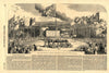 The new Crystal Palace, Sydenham - placing the first pillar. London 1852 print
