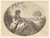 Queen Victoria & the infant Prince Arthur, by Winterhalter 1852 old print