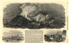 Etna in eruption. Etna, from the Harbour of Catania. Italy. Volcanoes 1852
