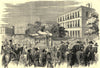 The state funeral procession of Castanos, Duke Bailén, in Madrid. Spain 1852