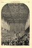 The Victoria Gallery, House of Lords. London. Politics 1852 old antique print