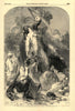 Time removing the hero - an allegorical design. Fantasy. Decorative 1852 print