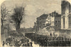 Piccadilly - head of the procession - the Rifle Brigade. London 1852 old print