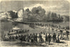 The Chobham encampment - pontoons at Virginia Water. Surrey. Militaria 1853