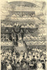 French Emperor in Boulogne - grand ball in the theatre 1853 old antique print