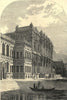 The Sultan's new palace of Dolmabaghdsche, on the Bosphorus. Turkey 1853 print