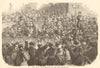 The Paris Bourse - speculating for the rise. Finance 1854 old antique print