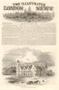 Queen Victoria's New Castle of Balmoral. Scotland 1854 old antique print