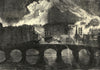 The great fires at Newcastle & Gateshead from the High Level Bridge 1854 print