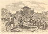 Queen Victoria's buck-hounds at Salt Hill, Berkshire 1855 old antique print