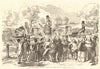 The demonstration in Hyde Park - drawn by John Leech. London. Society 1855