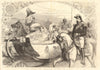 The Royal & Imperial cortege in Paris. Royalty. Carriage 1855 old print