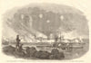 Bombardment of Sveaborg (Suomenlinna). Burning 60 gun-boat sheds. Finland 1855