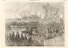 Siege of Sevastopol. Retreat of the Russians. Crimean War 1855 old print