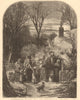 Christmas Eve - the cottager's return from market, by Birket Foster. Family 1855