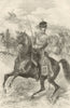 The French Imperial Guard - Horse Artillery. Militaria 1856 old antique print