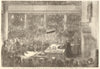 Professor Faraday lecturing at the Royal Institution. Prince Albert 1856 print