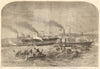 Launch of three iron screw steam-vessels, at Newcastle-on-Tyne. Ships 1856