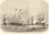 The Naval Review: the fleet rounding the pivot-ships at the Nab, Portsmouth 1856
