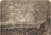Crimean War Peace Commemoration. Fireworks on Primrose Hill. London 1856 print