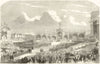 King of Belgium in the New Place St. Joseph, Quartier Leopold 1856 print