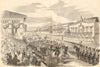 Solemn Entry of the Emperor of Russia into Moscow Москва 1856 old print