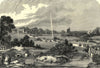 The People's Park, Halifax. Yorkshire 1857 old antique vintage print picture