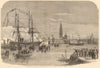 Prince & Princess Frederick William arriving at Antwerp. Belgium 1858 print