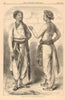 Bengal Sepoys out of Uniform. India 1858 old antique vintage print picture