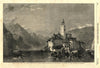 Isola di San Giulio, Lago d'Orta. Italy 1858 old antique vintage print picture