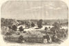 Aston Park, from Aston Hall; Birmingham in the distance 1858 old antique print