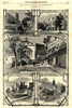 Warwick. Castle. Guy's Cliffe. Earl of Leicester's Hospital. Kenilworth 1858