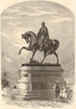 Viscount Hardinge statue Tank Square, Calcutta (Kolkata) . India 1858 print