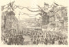 Queen Victoria cortege passing through New Street, Birmingham. Warwickshire 1858