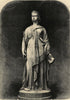 Statue of Queen Victoria in the new town hall, Leeds. Yorkshire 1858 old print