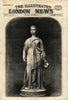 Statue of Queen Victoria in the new town hall, Leeds. Yorkshire 1858 old print