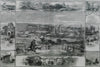 Kirkstall Abbey. Leeds, from Beeston Hall. Farnley Hall, Otley. Yorkshire 1858
