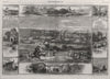 Kirkstall Abbey. Leeds, from Beeston Hall. Farnley Hall, Otley. Yorkshire 1858