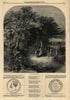 Falling leaves. Landscapes 1858 old antique vintage print picture