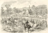 First meet of the season of the Cotswold Hounds. Cotswolds 1858 print