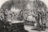 A Christmas play before Queen Elizabeth. Perfoming Arts 1858 old antique print