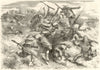 2nd Italian War of Independence - The Turcos fighting. Turkey 1859 old print
