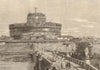The Castle & the Bridge of St. Angelo, Rome. Castel Sant'Angelo 1859 old print