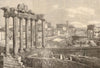 Ruins of the Temple of Saturn, Rome 1859 old antique vintage print picture