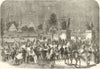 The Fetes at Paris - Fireworks & Illuminations at the Trocadero 1859 old print
