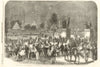 The Fetes at Paris - Fireworks & Illuminations at the Trocadero 1859 old print
